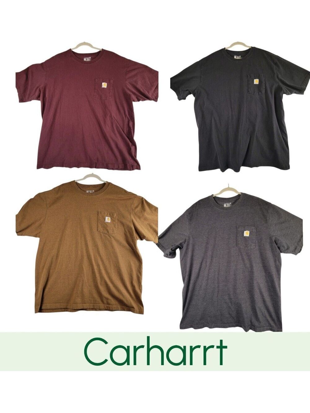 Carhartt Loose Fit Lot Of 4 T-Shirts 2XL Multicolor Workwear Cotton Tee